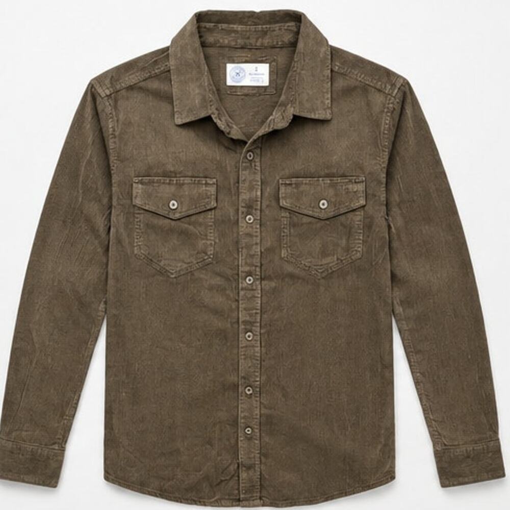 Hurley Brown Corduroy Button Front Shirt Jacket Shacket Men's Size S